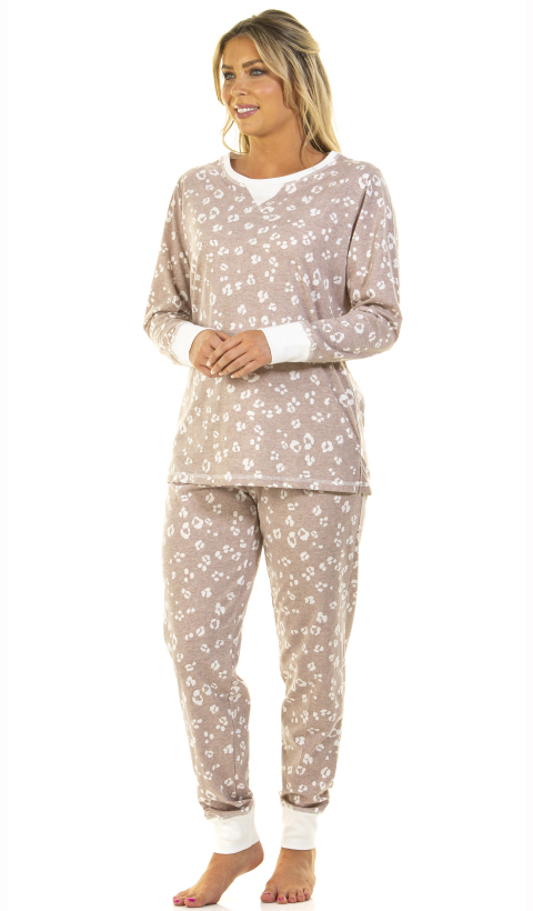 Wysteria Lane Leopard Print Long Sleeve Pyjama